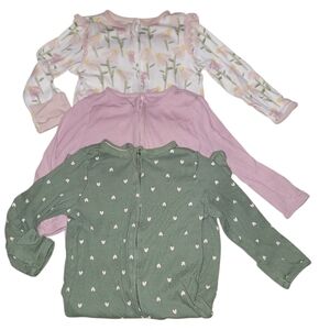 Cloud Island Kids One Pieces Footies - Green, Pink, Floral